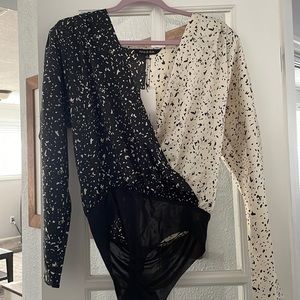 Strut and Bolt body suit purchased from Vici, size S, black and white design